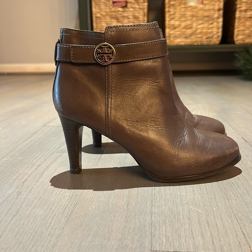 Tory Burch brown leather booties